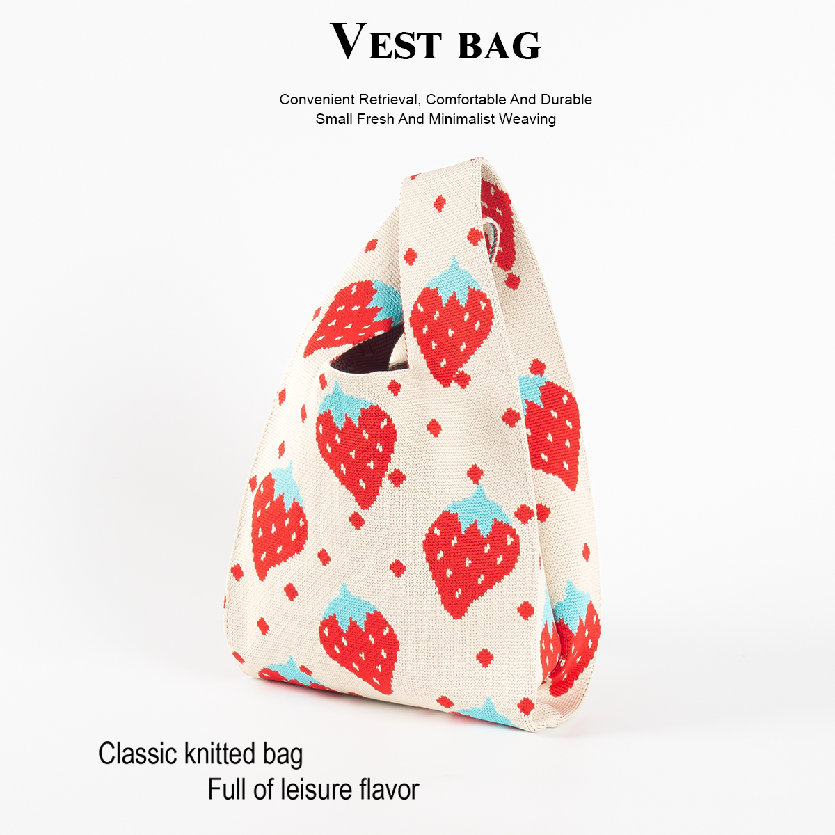 Edc Carry Bag - Natural and Fresh Strawberry Polka Dot