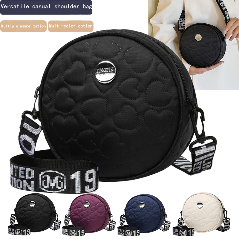 Edc Carry Bag - Elegant Padded Circular Crossbody Bag, Stylish