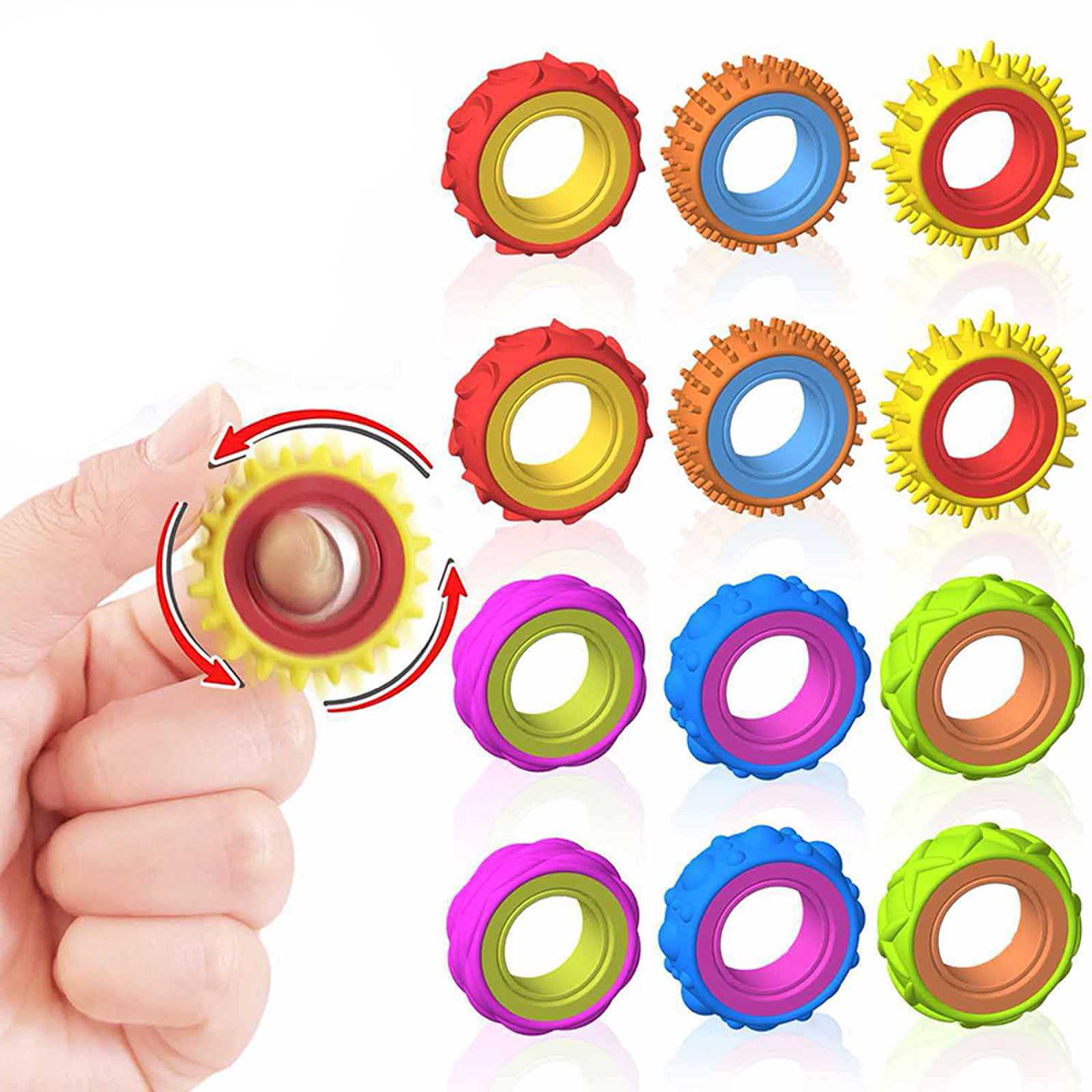6PCS Rotating Fidget Ring for  - Fidget Spinner Bearing review and price