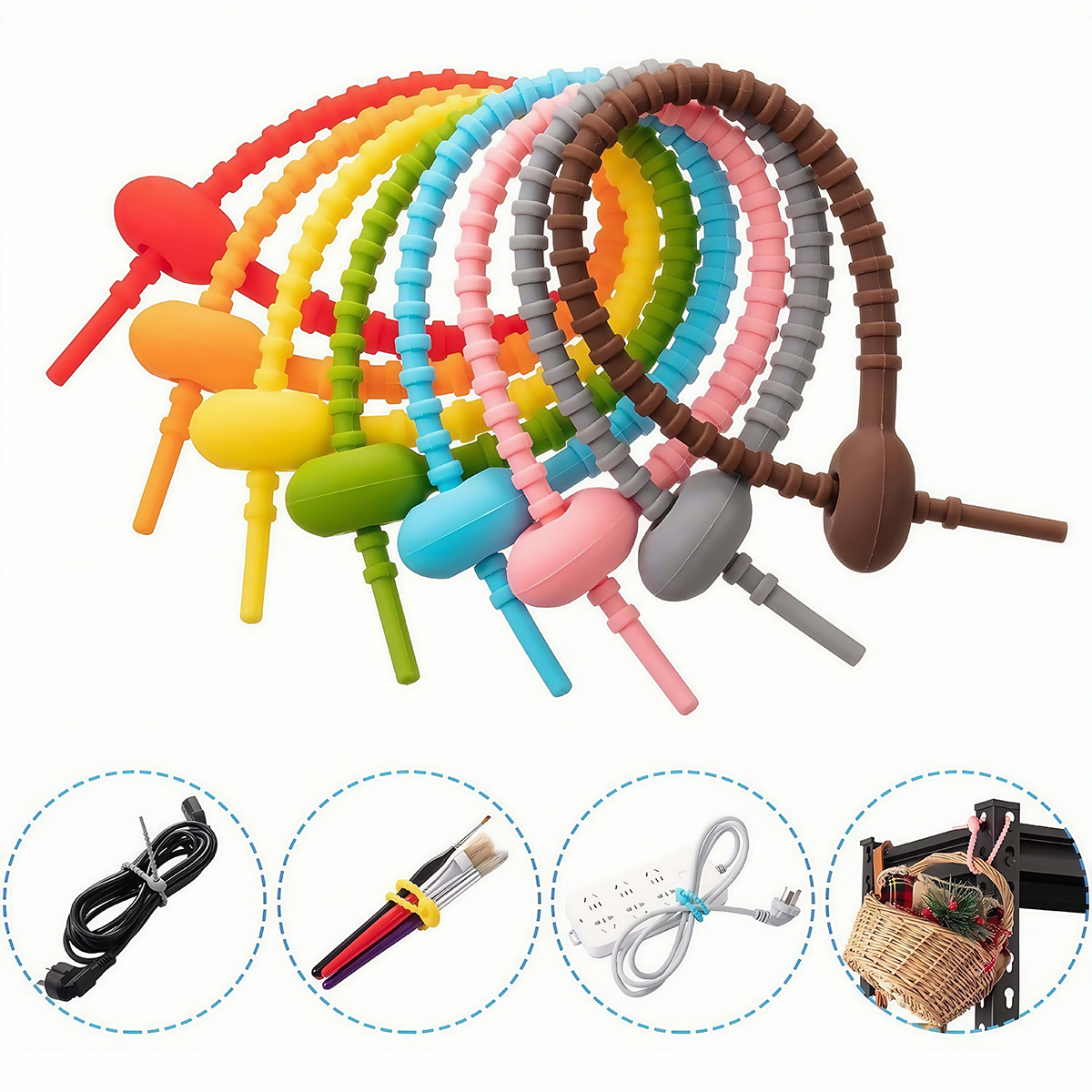 5/10PCS Silicone Reusable Bag  - Gear Tie Reusable review and price