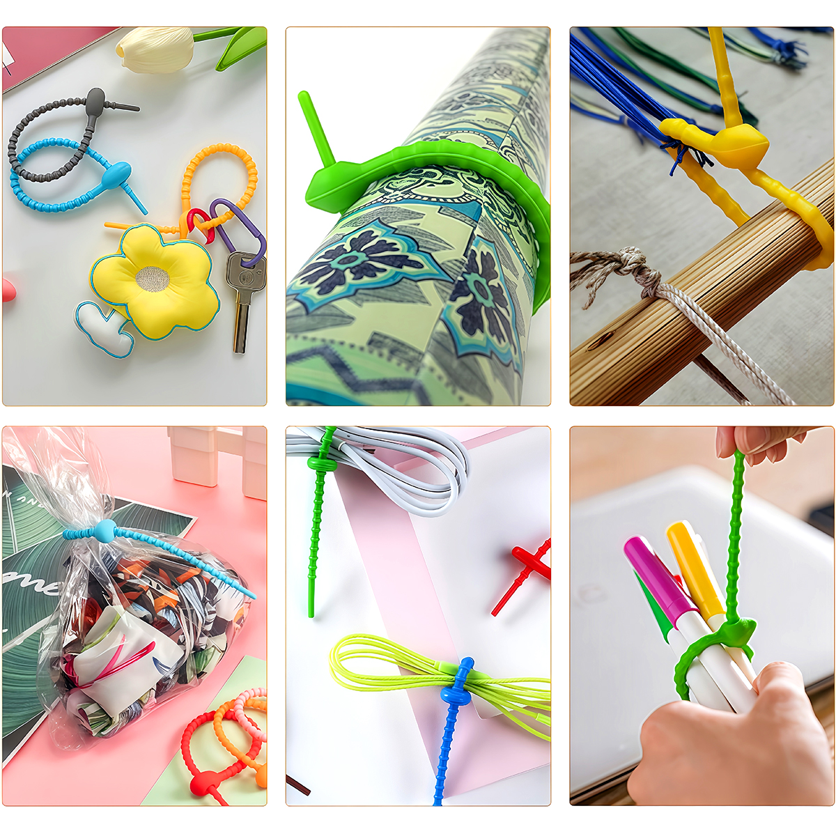 5/10PCS Silicone Reusable Bag  - Gear Tie Reusable review and price