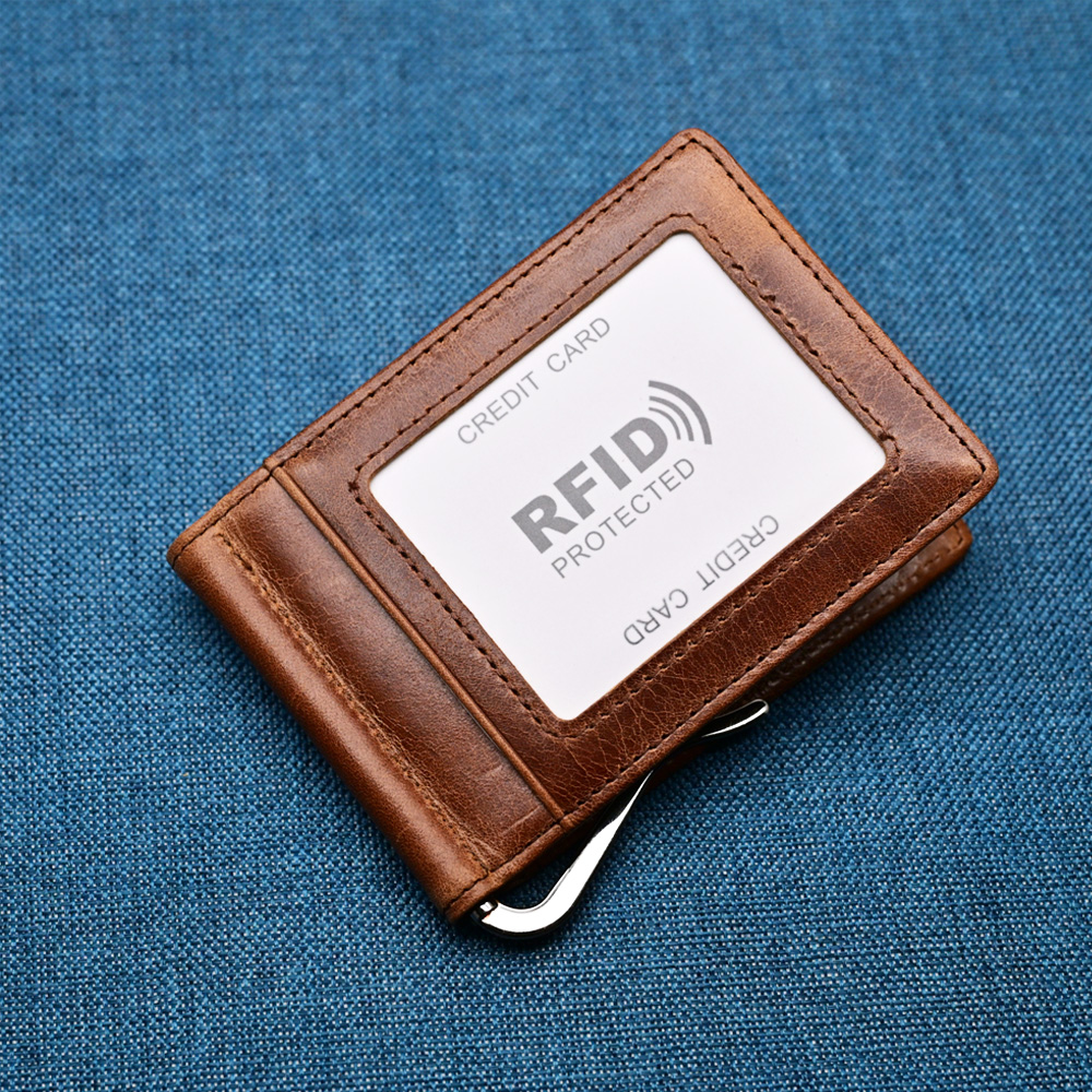 Genuine Leather Mens Wallet Mo - Money Clip Magnetic review and price