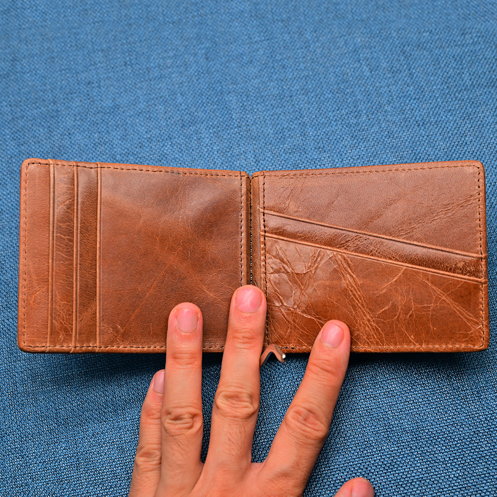 Genuine Leather Mens Wallet Mo - Money Clip Magnetic review and price