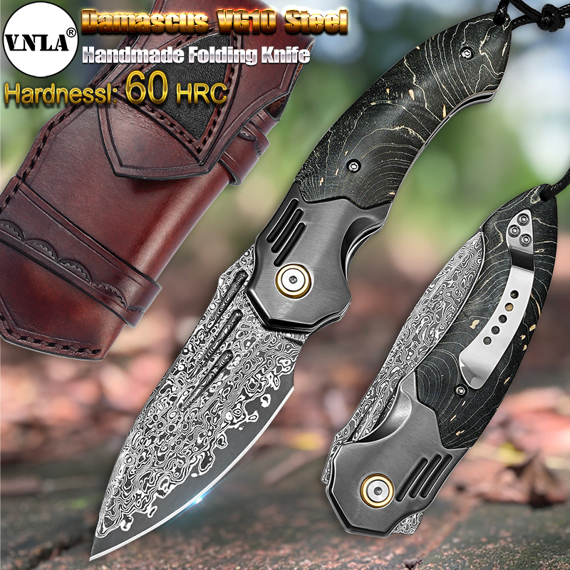 VNLA Handmade Damascus Steel P - Edc Carry Pocket Knife review and price