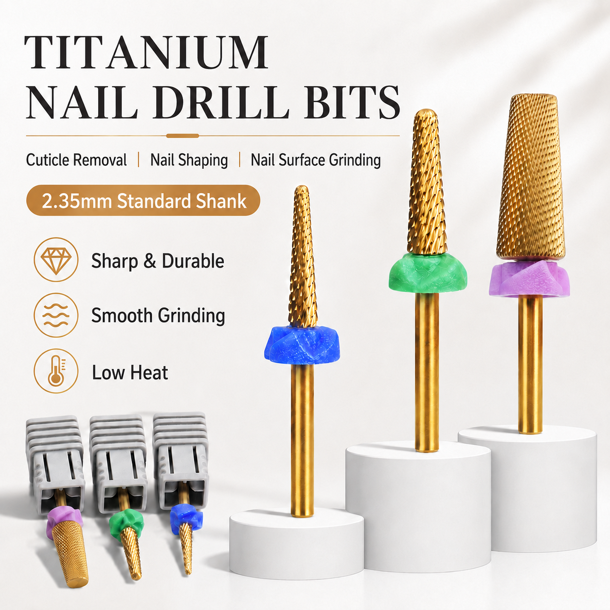 1Pcs Titanium Coated Tungsten  - Nail File Titanium review and price