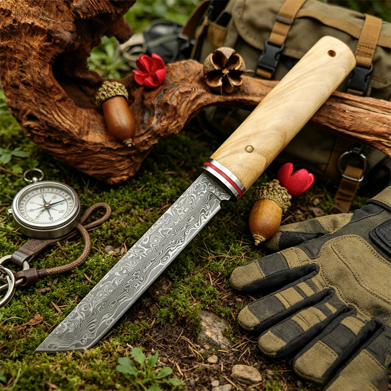 Portable Knife Damascus Blade  - Edc Pocket Carry Fixed Blade review and price