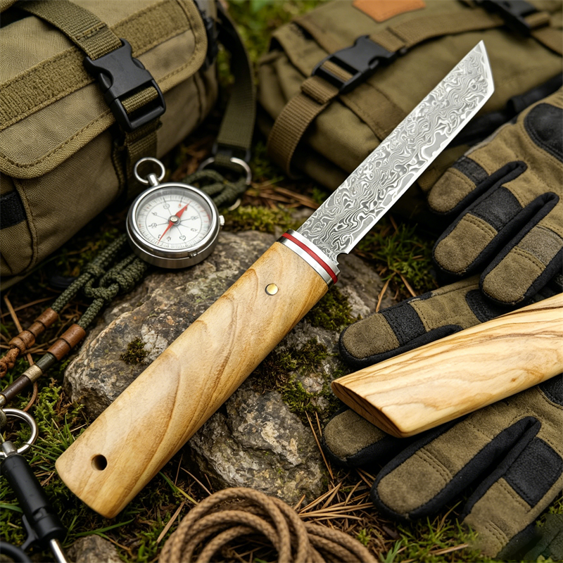 Portable Knife Damascus Blade  - Edc Pocket Carry Fixed Blade review and price